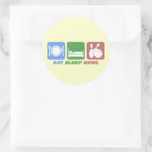 Eet slaap bowlen ronde sticker (Tas)