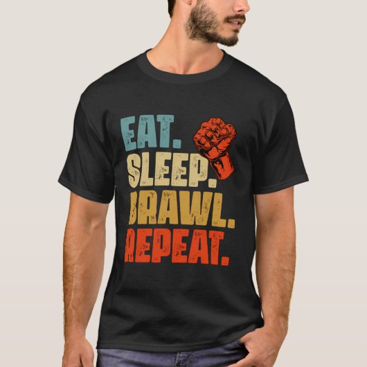 Eet Slaap Brawl Herhaal Brawlers of Gamers T-shirt (Voorkant)