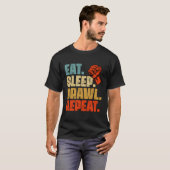 Eet Slaap Brawl Herhaal Brawlers of Gamers T-shirt (Voorkant volledig)