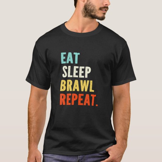 Eet Slaap Brawl Herhaal Gamer T-Shirt (Voorkant)