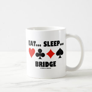 Eet... Slaap... Brug (Bridge Humor Card Suits) Koffiemok