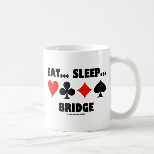 Eet... Slaap... Brug (Bridge Humor Card Suits) Koffiemok (Rechts)
