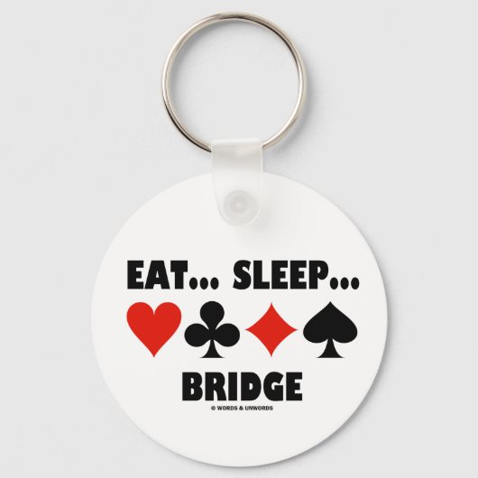 Eet... Slaap... Brug (Bridge Humor Card Suits) Sleutelhanger (Voorkant)