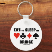 Eet... Slaap... Brug (Bridge Humor Card Suits) Sleutelhanger (Voorkant)