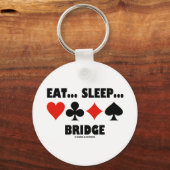 Eet... Slaap... Brug (Bridge Humor Card Suits) Sleutelhanger (Voorkant)