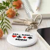 Eet... Slaap... Brug (Bridge Humor Card Suits) Sleutelhanger (Zijkant)