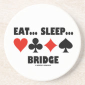 Eet... Slaap... Brug (Bridge Humor Card Suits) Zandsteen Onderzetter (Voorkant)