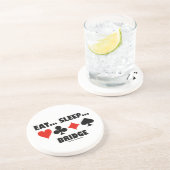 Eet... Slaap... Brug (Bridge Humor Card Suits) Zandsteen Onderzetter (Zijkant)