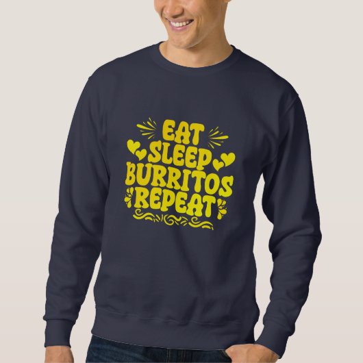 eet slaap burrito's herhaal trui (Voorkant)