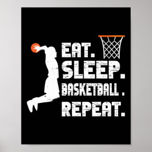 Eet Slaap Bysketbyll Herhaal Bysketbyll Sport Mann Poster