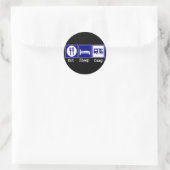 Eet. Slaap, Camp Ronde Sticker (Tas)