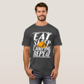 eet slaap camping jongen t-shirt (Voorkant volledig)