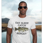 Eet Slaap Catch Largemouth Bass Funny Vist T-shirt