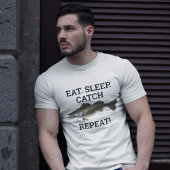Eet Slaap Catch Walleye Grappig Gevist Angler T-shirt
