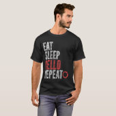 Eet slaap cello Herhaal T-shirt (Voorkant volledig)
