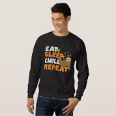 Eet Slaap Chill Herhaal Sloth 1 Trui (Voorkant volledig)