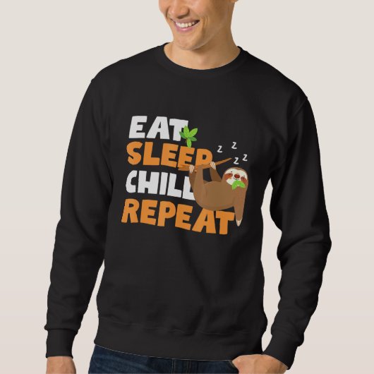 Eet Slaap Chill Herhaal Sloth 1 Trui (Voorkant)