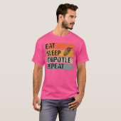 Eet Slaap Chipotle Herhaal Grappige Chipotle Peper T-shirt (Voorkant volledig)