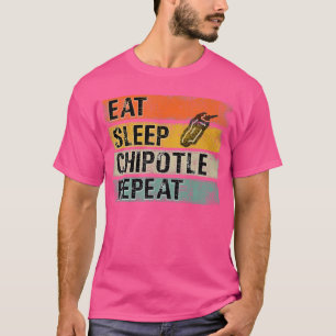 Eet Slaap Chipotle Herhaal Grappige Chipotle Peper T-shirt