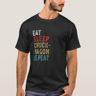 Eet slaap Chuckwagon Racing Herhaal grappige spele T-shirt