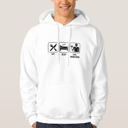 Eet. Slaap. Civiele techniek Hoodie (Voorkant)