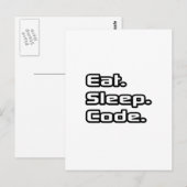 Eet. Slaap. Code. Briefkaart (Voorkant / Achterkant)