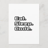 Eet. Slaap. Code. Briefkaart (Voorkant)