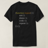 Eet Slaap Code Grappige Computer Science Programme T-shirt (Design voorkant)