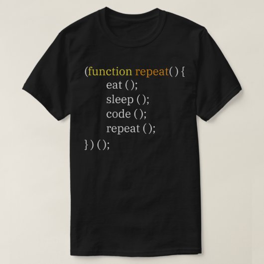 Eet Slaap Code Grappige Computer Science Programme T-shirt (Design voorkant)