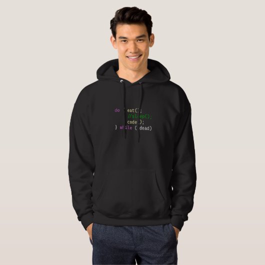 Eet slaap code herhaal Programmeren voor programme Hoodie (Voorkant volledig)
