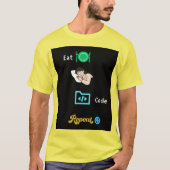 Eet Slaap Code Herhaal T-Shirt - Grappige programm (Voorkant)