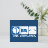 eet slaap code (html) briefkaart (Staand voorkant)
