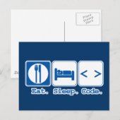 eet slaap code (html) briefkaart (Voorkant / Achterkant)