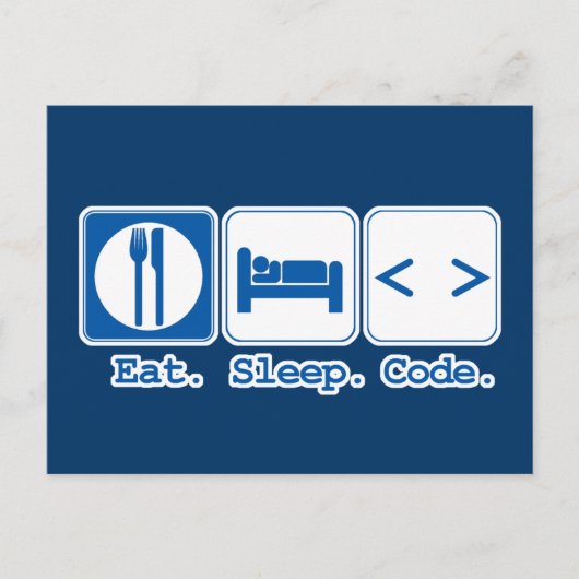 eet slaap code (html) briefkaart (Voorkant)