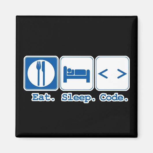 eet slaap code (html) magneet (Voorkant)