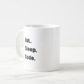 Eet Slaap Code Mok – Motiverend Cadeau voor Softwa (Voorkant links)