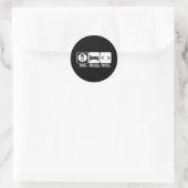 eet slaap code ronde sticker (Tas)