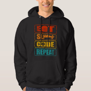 eet slaap codeer herhaal computerwetenschapper pro hoodie