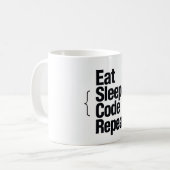 Eet Slaap Codeer Herhaal Programmeur Koffiemok (Voorkant links)