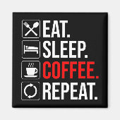 Eet. Slaap. Coffee. Herhaal Magneet (Voorkant)
