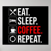 Eet. Slaap. Coffee. Herhaal Poster (Voorkant)