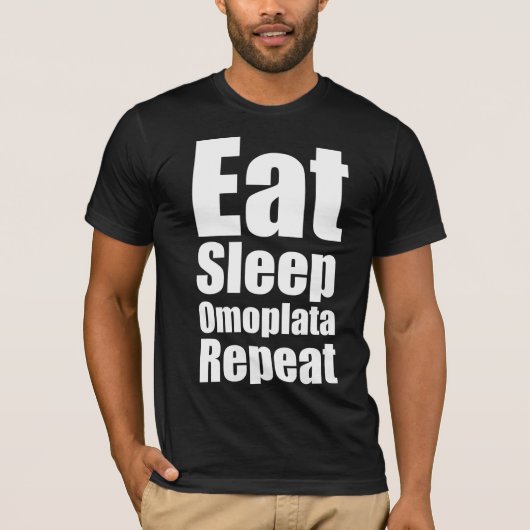 Eet slaap comoplata herhaal t-shirt (Voorkant)