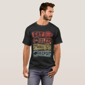 Eet Slaap Contrabasfluit Herhaal T-shirt (Voorkant volledig)