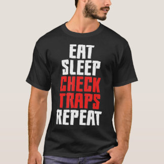 Eet slaap controlevallen Herhaal dierlijke trapper T-shirt
