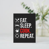 Eet. Slaap. Cook. Herhaal Briefkaart (Staand voorkant)