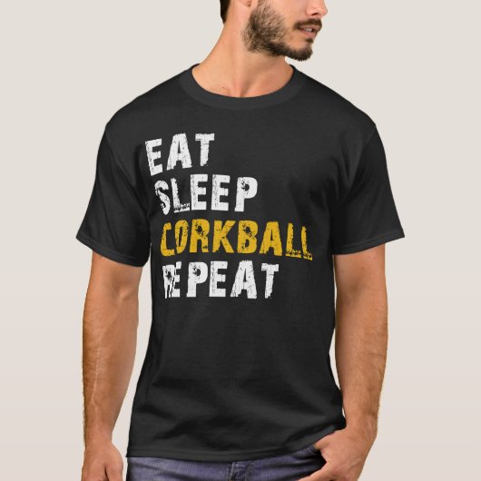eet slaap Corkball T-shirt (Voorkant)