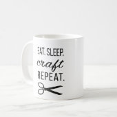 Eet. Slaap. Craft. Herhaal. Koffie en meer Koffiemok (Voorkant links)