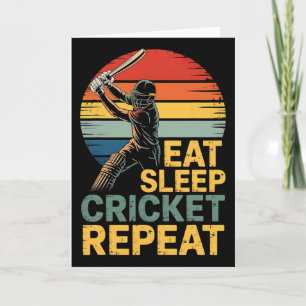 Eet Slaap Cricket Herhaal Cricket Citaat Kaart