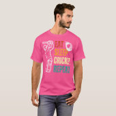 Eet Slaap Cricket Herhaal Cricket Speler Jeugd Man T-shirt (Voorkant volledig)