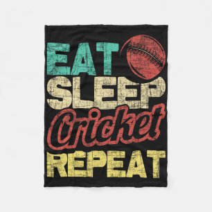 Eet Slaap Cricket Herhaal - Cricketer Tsman Tting Fleece Deken